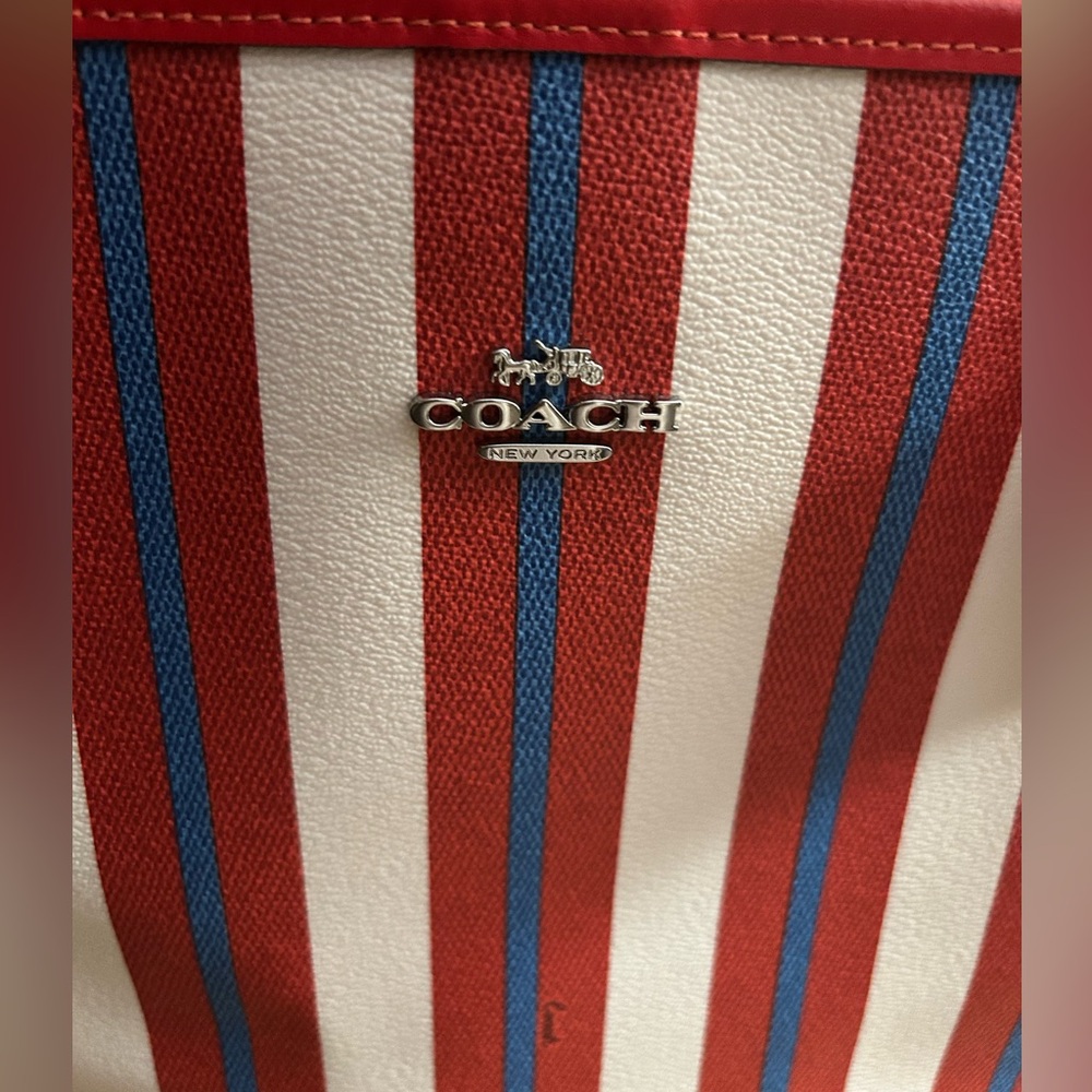 Coach City Striped Tote NWOT - Picture 4 of 11